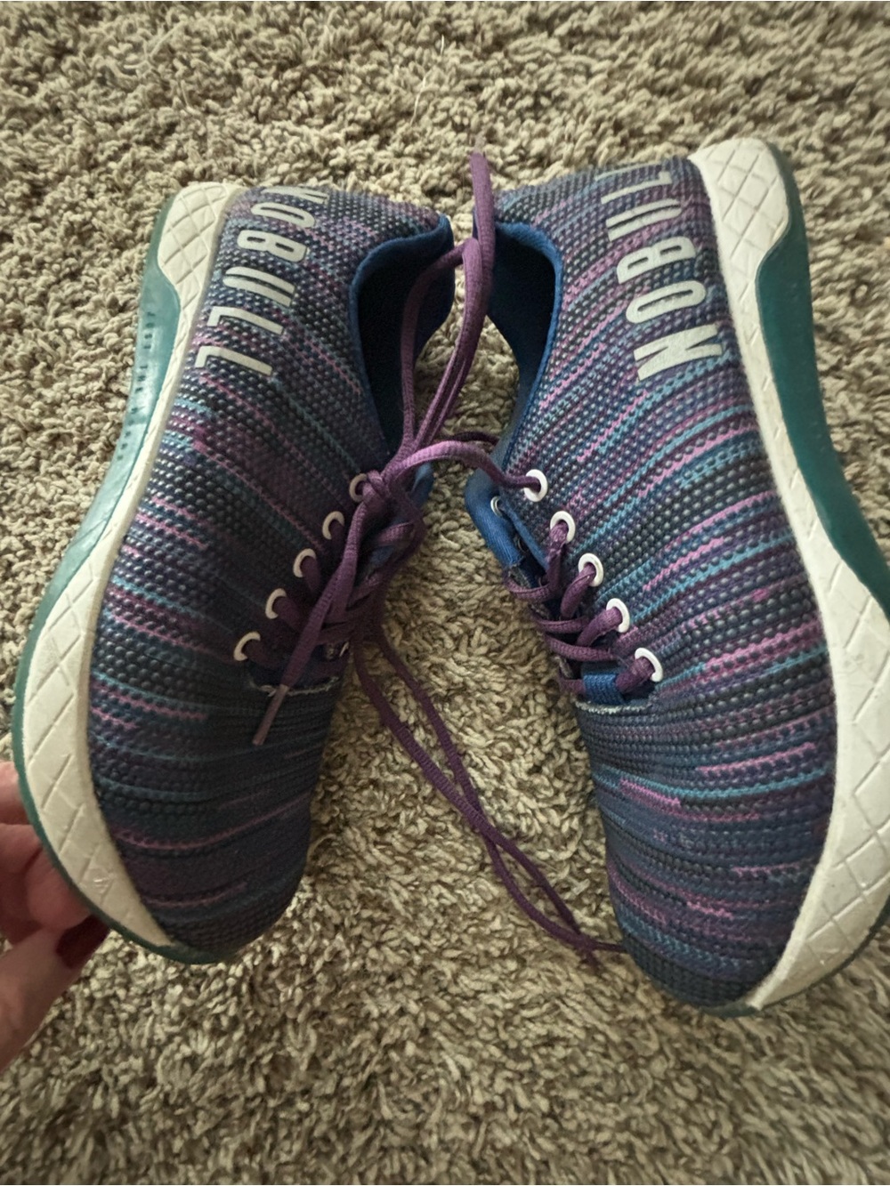 NOBULL Purple Knit Women's Sneakers with Teal Accents